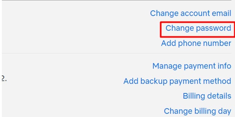 change password netflix