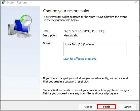 How to Fix “User Profile Service Failed the Sign In” 31 confirm-restore-point