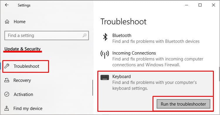 keyboard-run-the-troubleshooter