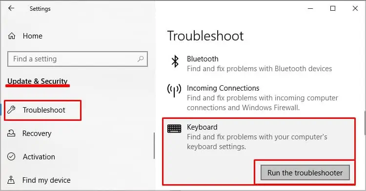 keyboard-run-the-troubleshooter