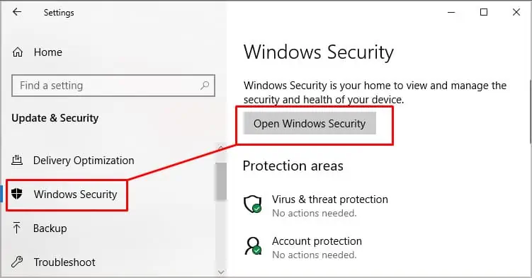 open-windows-security