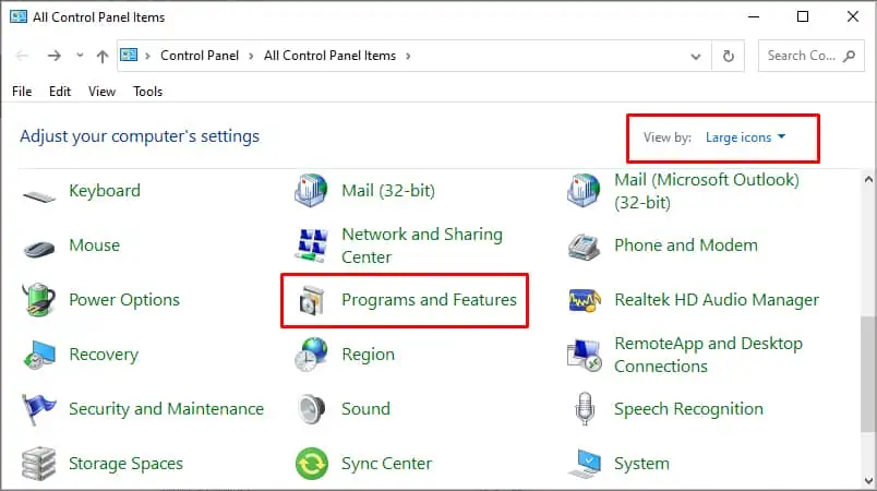 program-and-features