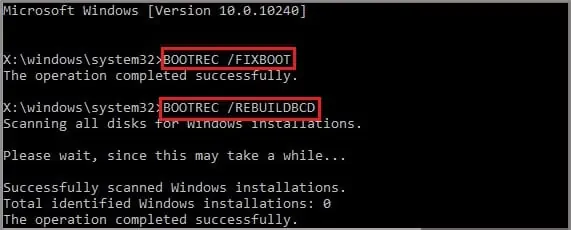 How to Fix Windows 10 Stuck on Preparing Automatic Repair Loop 16 running-bootrec-command