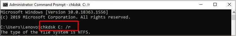 running-chkdsk-command