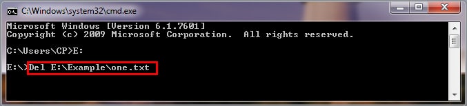running-del-command