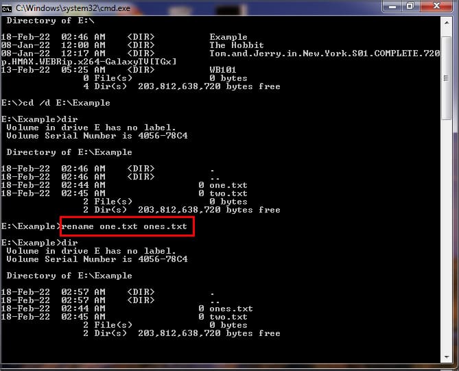 running-rename-command