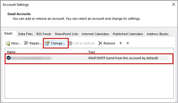 select-account-and-click-on-change