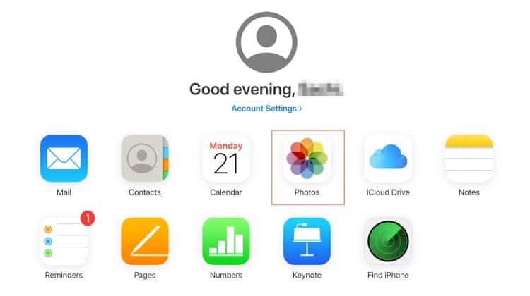 Access Photos on iCloud.com
