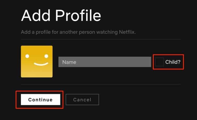 Add New Netflix Profile