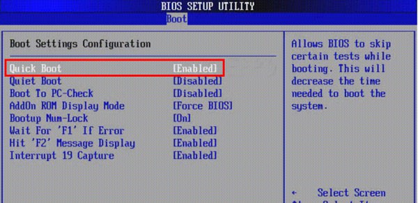 BIOS-Quick-Boot-Fastboot