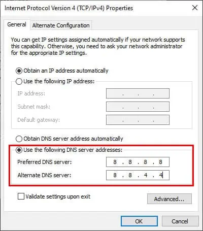 Custom-DNS-Google-Public-DNS