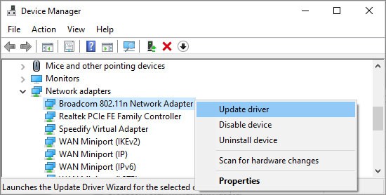 Device-manager-update-network-driver