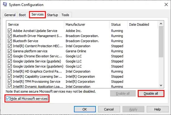 Disable-services-system-configuration