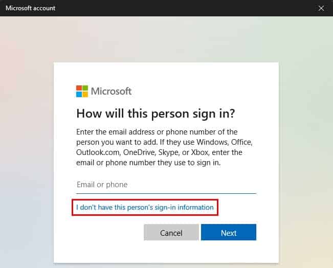 I-don't-have-this-person's-signin-information