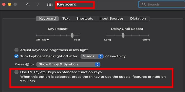 Keyboard Preference in Mac