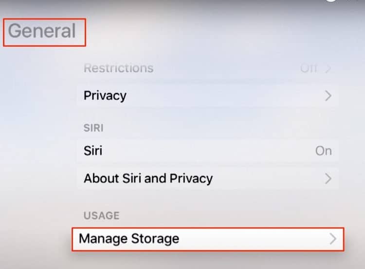 Manage Storage on Apple TV