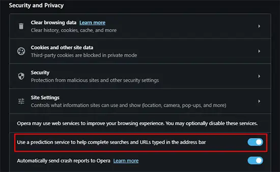 Opera-disable-prediction-service