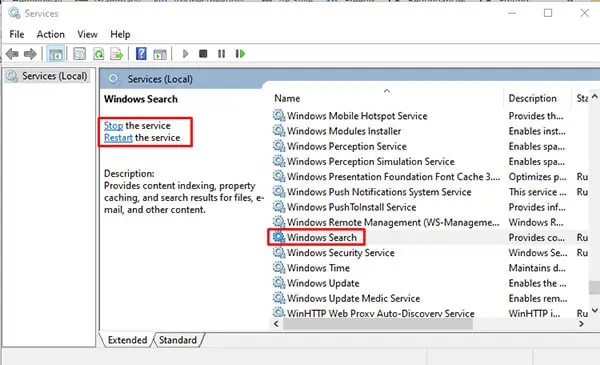 Restart-Windows-Search-Service