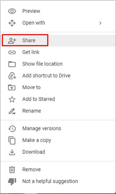 Share-photo-file-google-drive