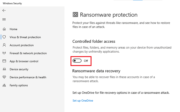 Turn-off-Controlled-Folder-Access