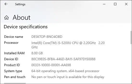 about-device-specification