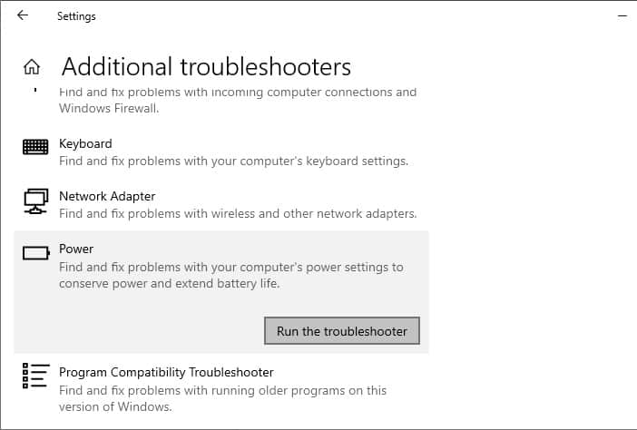 additional troubleshooters power