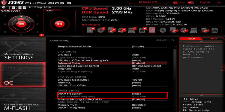 change DRAM speed