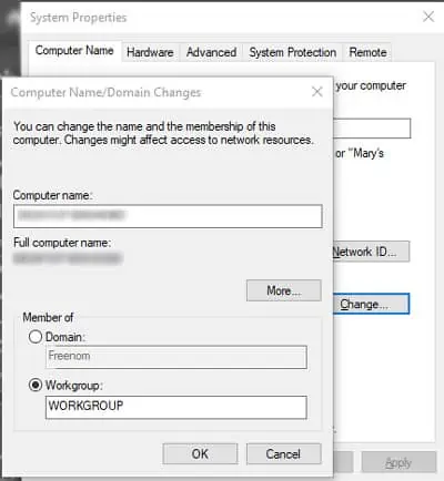 change-domain-to-workgroup-system-properties