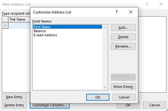 customize address list