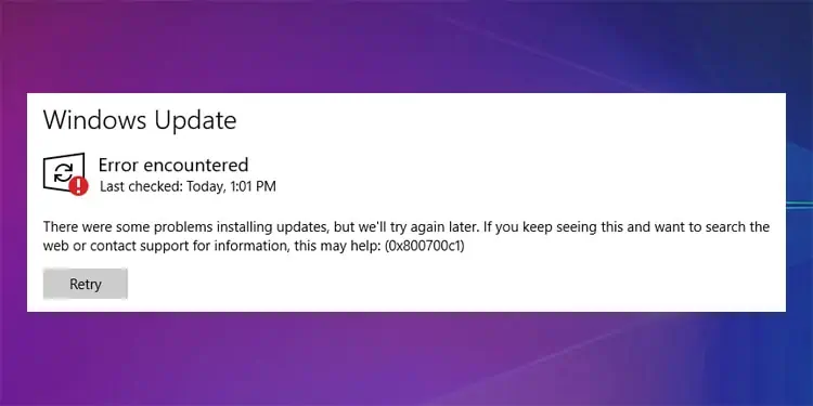 How To Fix Windows Update Failure 0x800700c1 Error