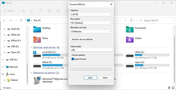 format-usb-quick-format