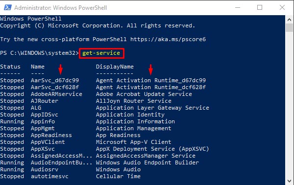get-service-powershell