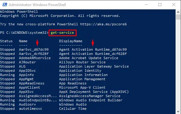 get-service-powershell