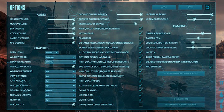 How to Increase or Remove Tether Distance on ARK 3 graphics-settings