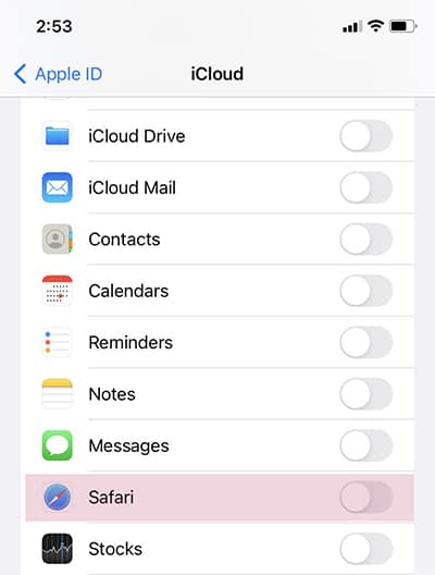 iCloud safari
