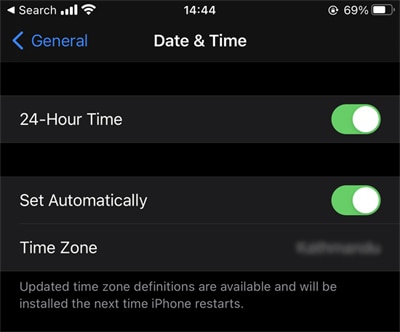 iPhone-fecha-hora automática