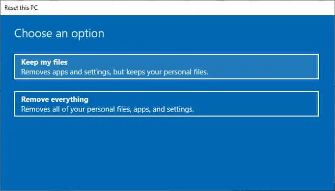 How to Fix There Are Currently No Power Options Available 15 keep-my-files-option