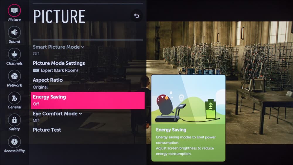 lg tv energy saving mode
