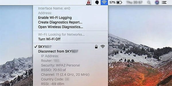 macos wifi router address