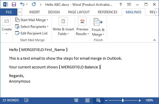mergefield code