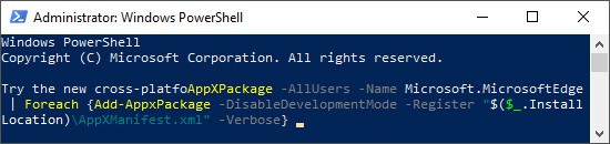powershell microsoft edge install command