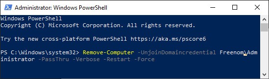 powershell-remove-computer-from-domain