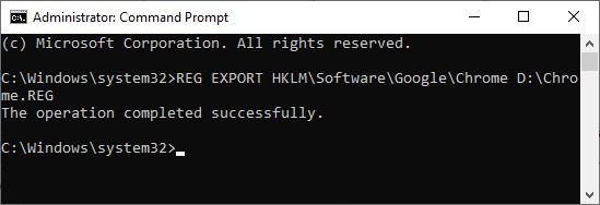 registry backup command