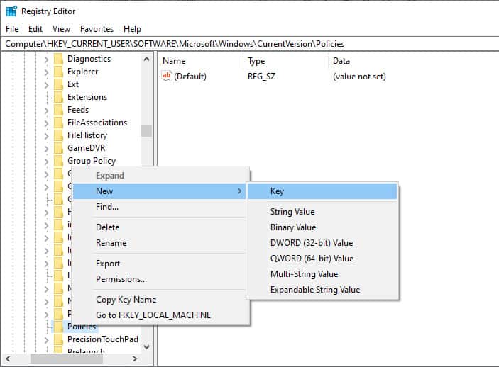 registry new key