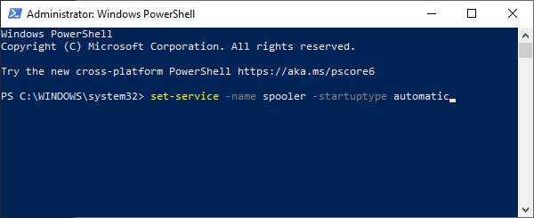 powershell set service startup type automatic