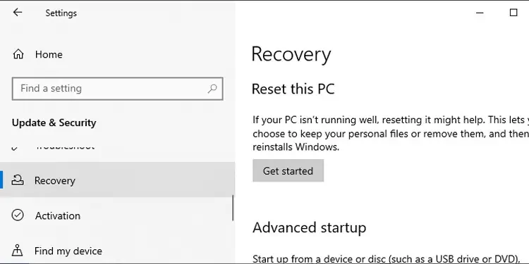 How to Fix There Are Currently No Power Options Available 14 settings-system-reset