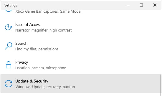 settings update & security