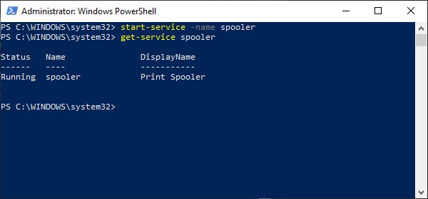 start service powershell