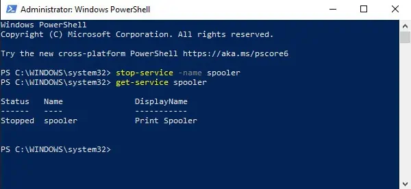 stop-service-name-powershell