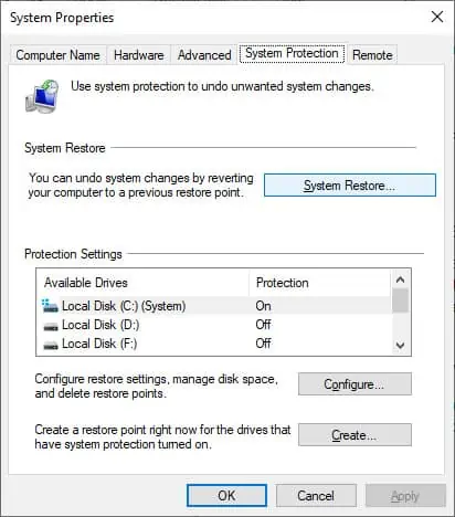 How to Fix There Are Currently No Power Options Available 13 system-restore